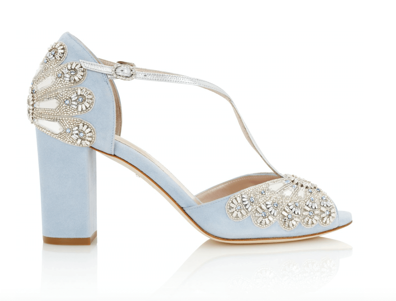 Emmy London Bluebell Block heeled wedding shoe