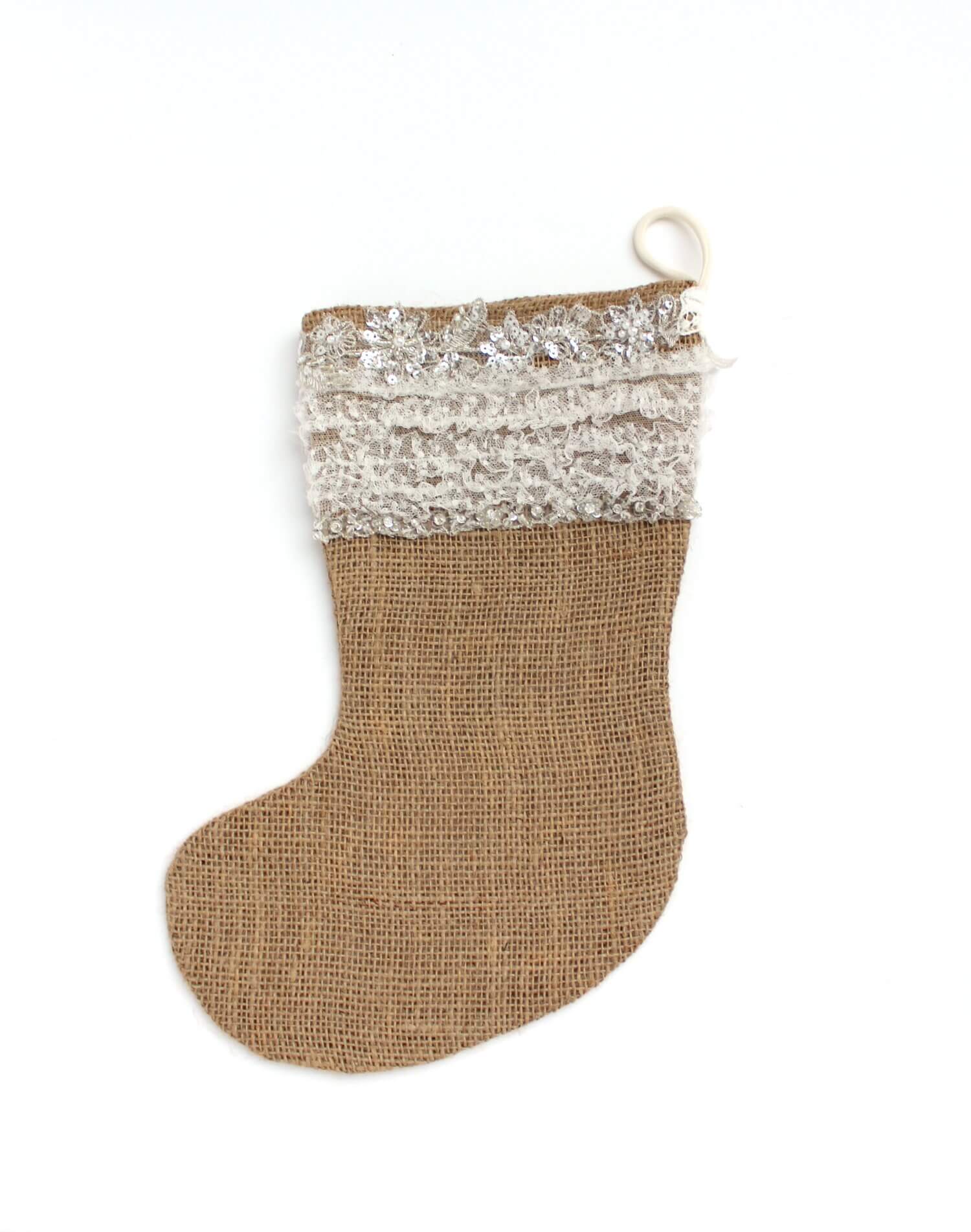 Hessian Christmas stocking
