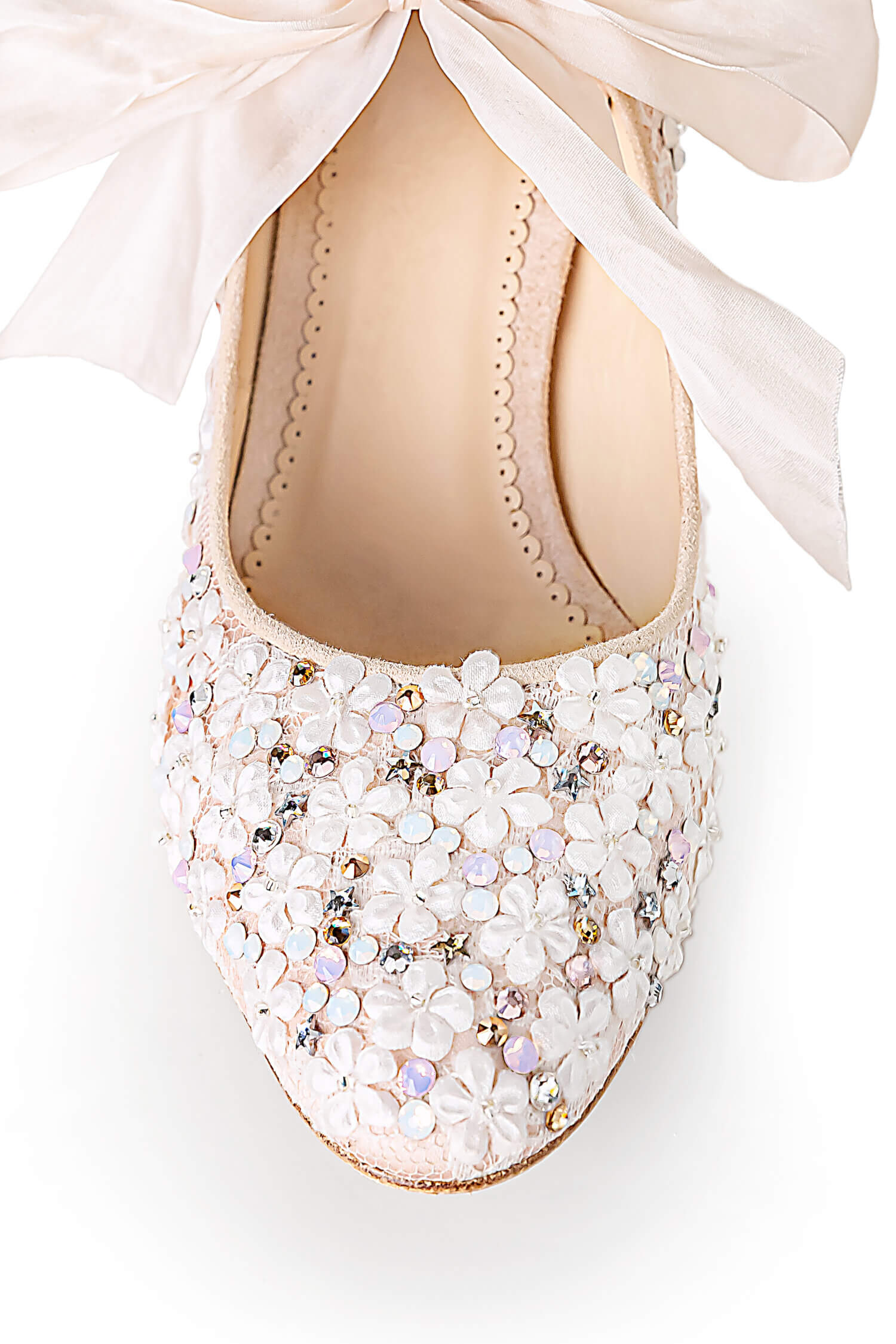 Dottie D Blossom embellished bridal mary janes. Wedding shoes handmade by Di Hassall.