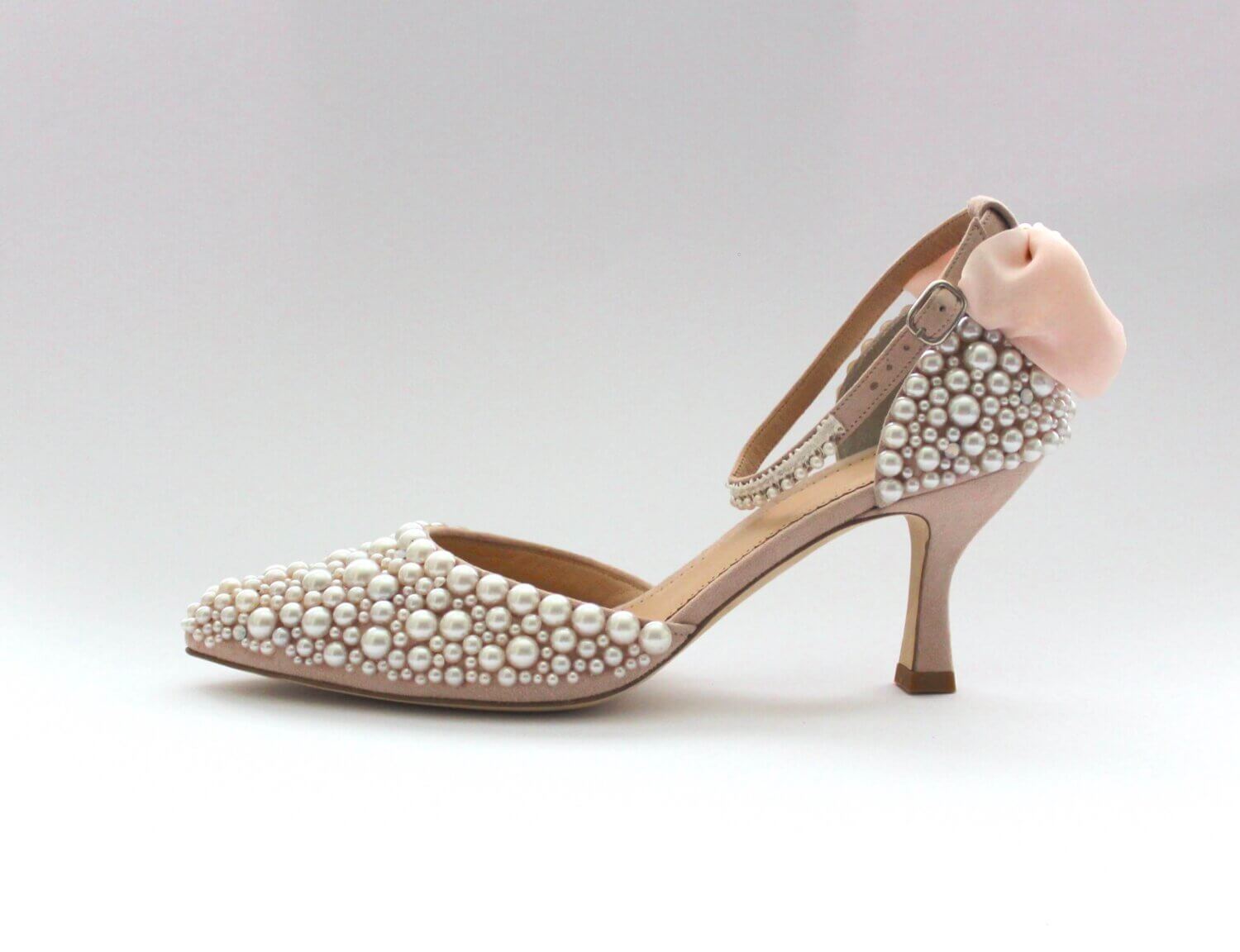 mid height pearl covered shoe